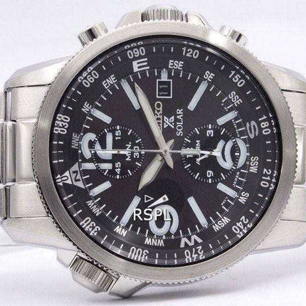 Seiko Solar Alarm Chronograph SSC075P1 SSC075 SSC075P Mens Watch
