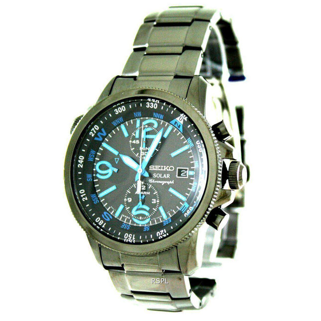 Seiko Solar Alarm Chronograph SSC079P1 SSC079 SSC079P Mens Watch