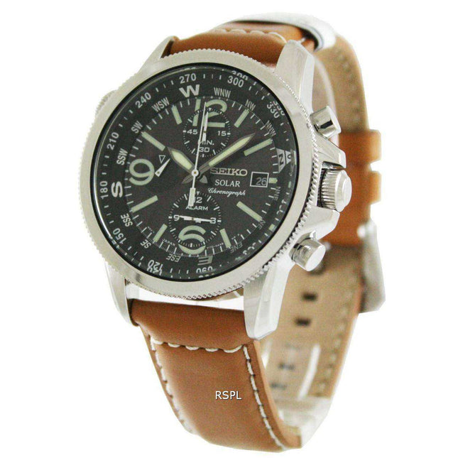 Seiko Solar Alarm Chronograph SSC081P1 SSC081P SSC081 Mens Watch