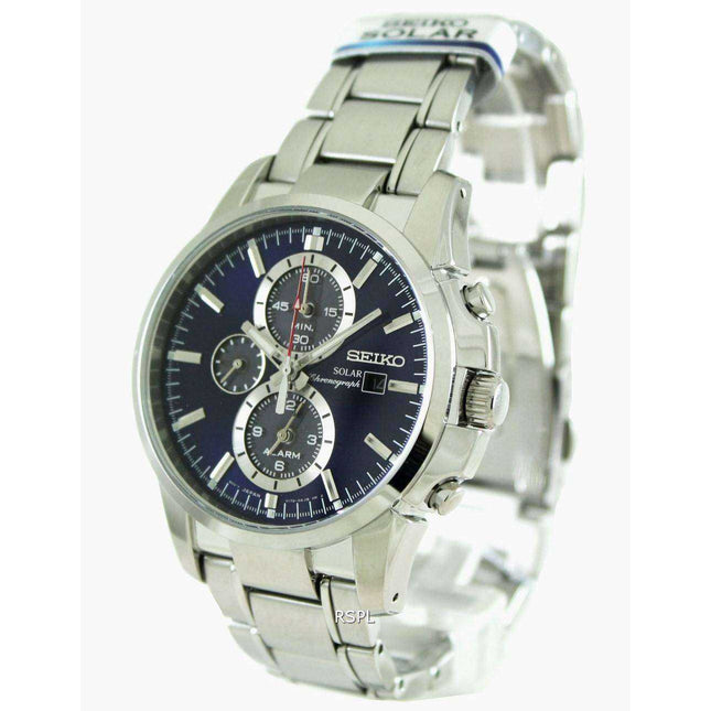Seiko Solar Alarm Chronograph SSC085P1 SSC085 SSC085P Mens Watch