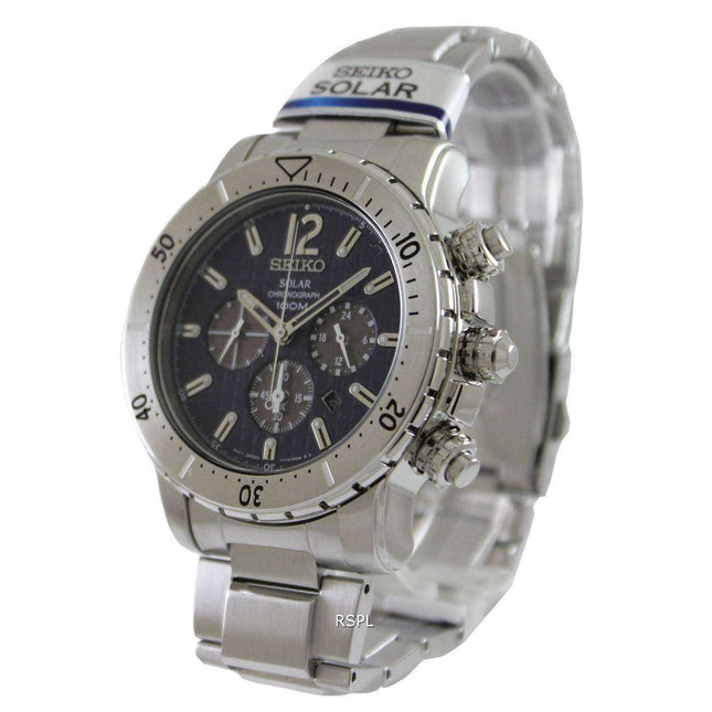 Seiko Solar Chronograph SSC221P1 SSC221P SSC221 Mens Watch