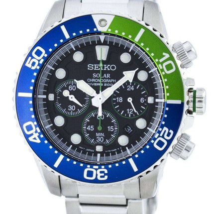 Seiko Solar Chronograph Diver's 200M SSC239 SSC239P1 SSC239P Men's Watch