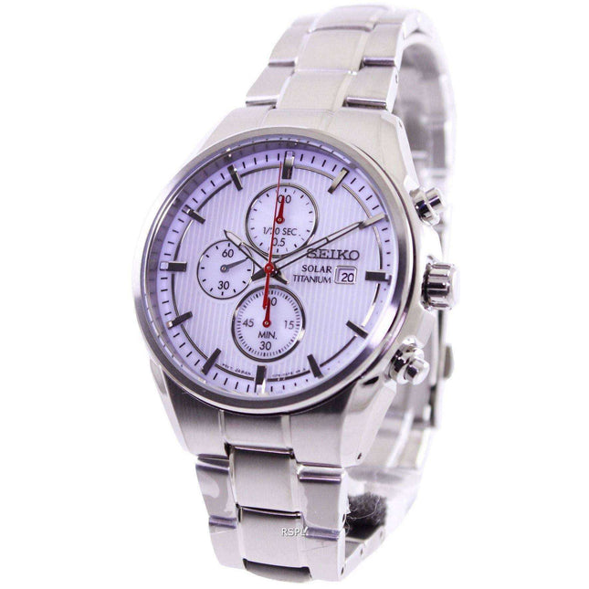 Seiko Solar Titanium Chronograph SSC363P1 SSC363P Mens Watch