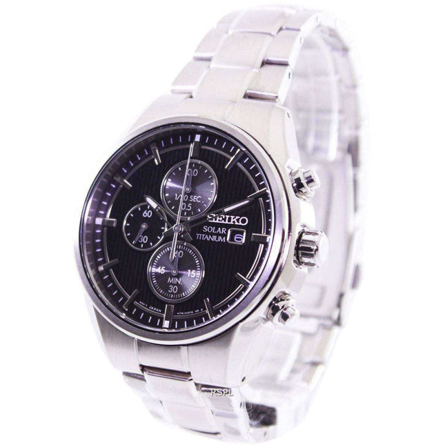 Seiko Solar Titanium Chronograph SSC367P1 SSC367P Mens Watch