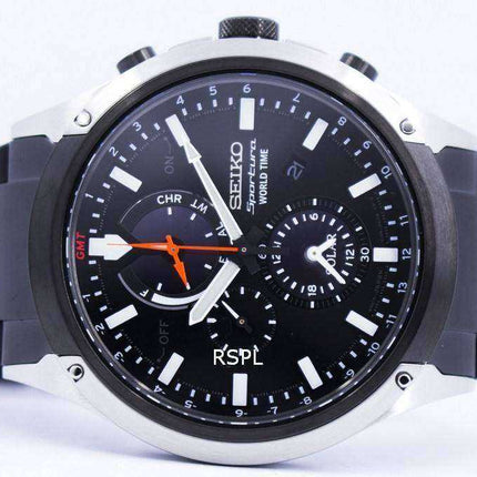 Seiko Sportura World Time Solar Chronograph SSC483 SSC483P1 SSC483P Mens Watch