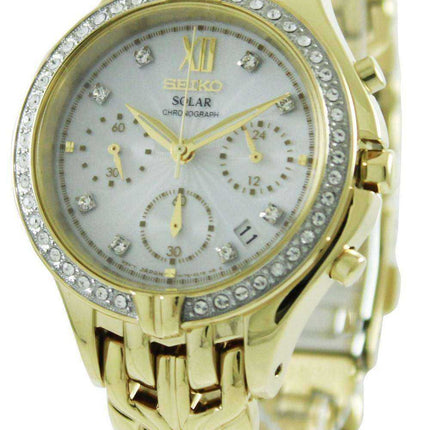 Seiko Core Solar Chronograph Swarovski Crystals SSC876P1 SSC876P Womens Watch