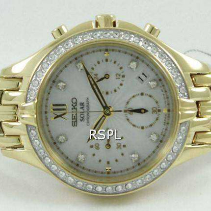 Seiko Core Solar Chronograph Swarovski Crystals SSC876P1 SSC876P Womens Watch