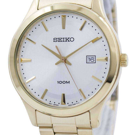 Seiko Quartz Gold Tone 100M SUR054 SUR054P1 SUR054P Men's Watch