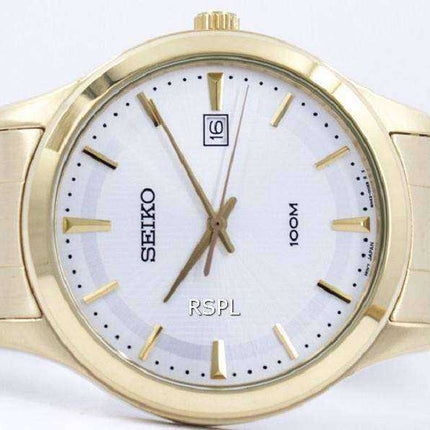 Seiko Quartz Gold Tone 100M SUR054 SUR054P1 SUR054P Men's Watch