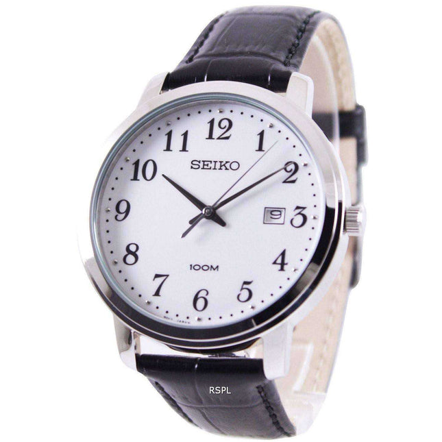 Seiko Quartz Leather Strap SUR113P1 SUR113P Mens Watch