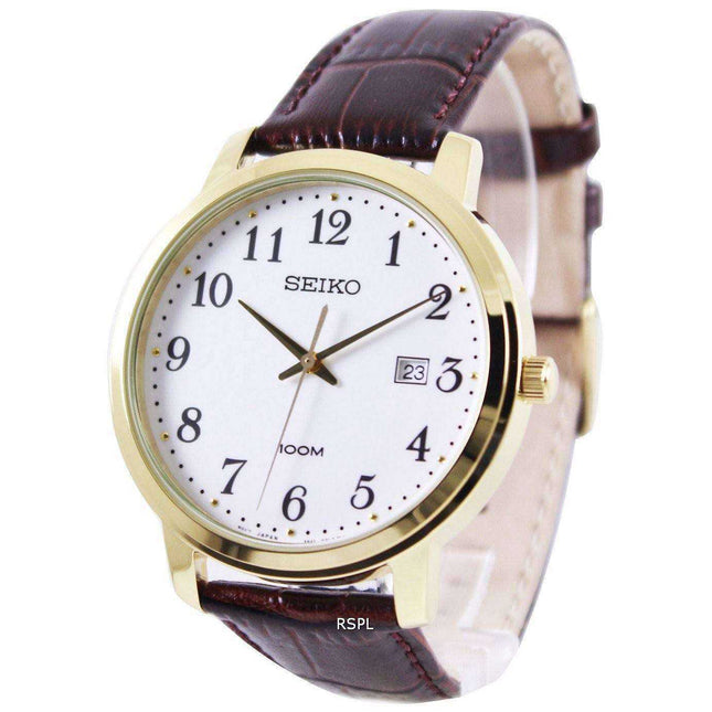 Seiko Quartz Leather Strap SUR114P1 SUR114P Mens Watch