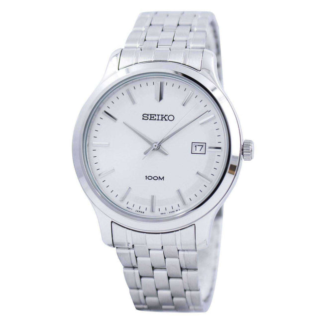 Seiko Quartz White Dial 100M SUR141 SUR141P1 SUR141P Men's Watch