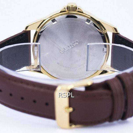 Seiko Quartz White Dial Brown Leather SUR160 SUR160P1 SUR160P Men's Watch