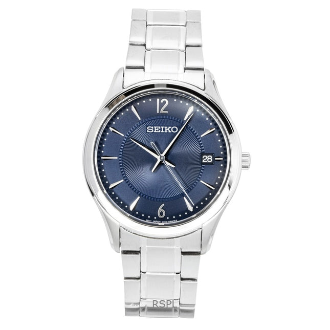 Seiko Classic Stainless Steel Blue Dial Quartz SUR419P1 100M Men's Watch