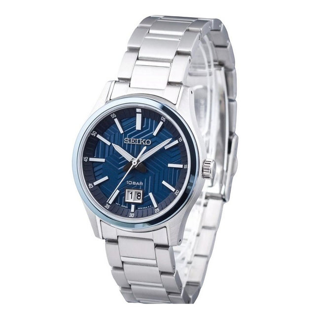 Seiko Sports Stainless Steel Blue Dial Quartz SUR559P1 100M Men's Watch