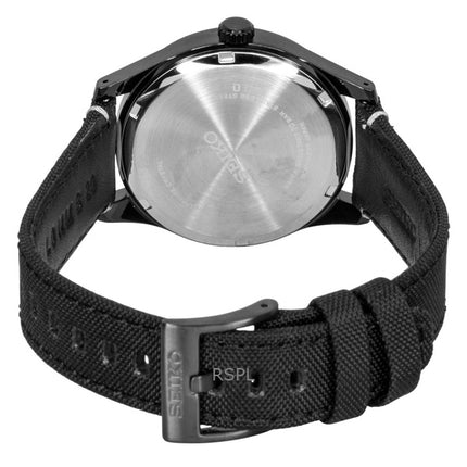 Seiko Classic Nylon Strap Black Dial Quartz SUR571P1 100M Men's Watch