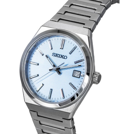 Seiko Classic Stainless Steel Light Blue Dial Quartz SUR599P1 100M Men's Watch