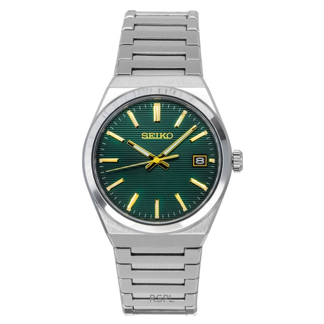 Seiko Classic Stainless Steel Green Dial Quartz SUR601P1 100M Men's Watch