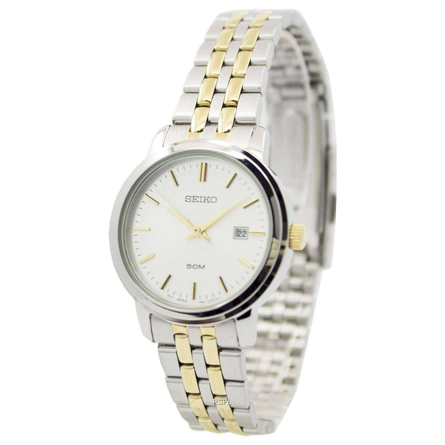 Seiko Quartz Two Tone Stainless Steel SUR825P1 SUR825P Womens Watch