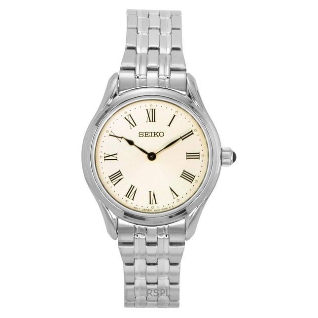 Seiko Stainless Steel Cream Dial Quartz SWR069P1 Women's Watch