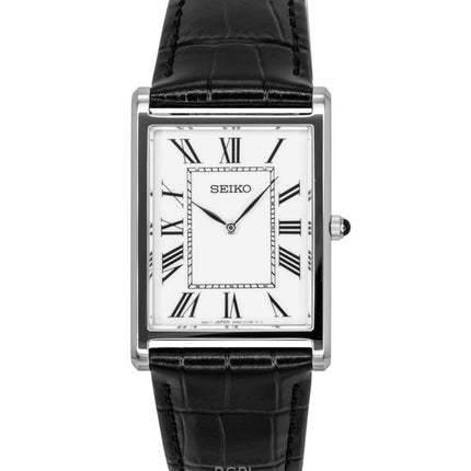 Seiko Conceptual Leather Strap White Dial Quartz SWR103P1 Men's Watch