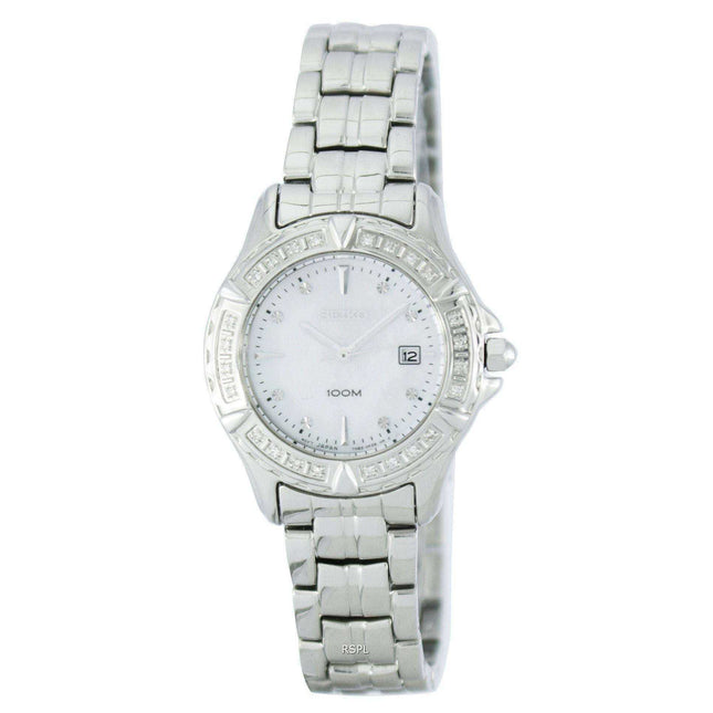 Seiko Quartz Diamond Accent 100M SXDA97 SXDA97P1 SXDA97P Women's Watch
