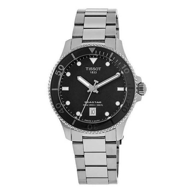 Tissot T-Sport Seastar 1000 Stainless Steel Black Dial Quartz Divers T120.210.11.051.00 300M Unisex Watch