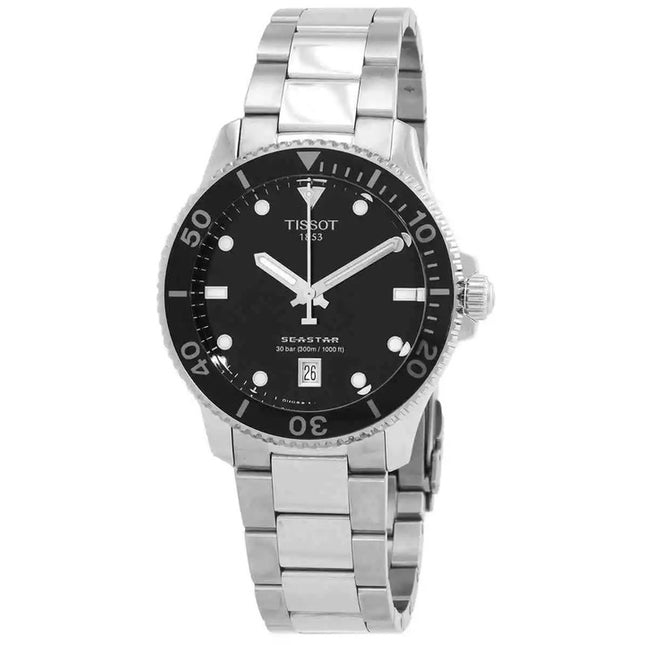 Tissot T-Sport Seastar 1000 Stainless Steel Black Dial Quartz Diver's T120.410.11.051.00 300M Men's watch