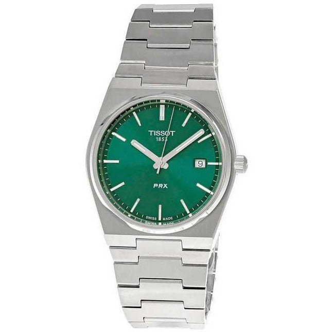 Tissot T-Classic PRX Stainless Steel Green Dial Quartz T137.410.11.091.00 100M Men's Watch