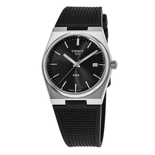 Tissot T-Classic PRX Rubber Strap Black Dial Quartz T137.410.17.051.00 100M Mens Watch