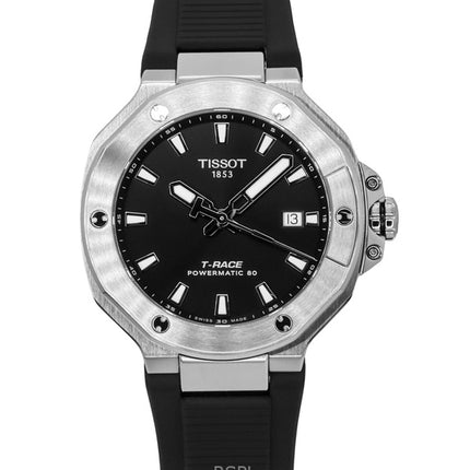 Tissot T-Race Powermatic 80 Silicone Strap Black Dial Automatic T141.807.17.051.00 100M Men's Watch