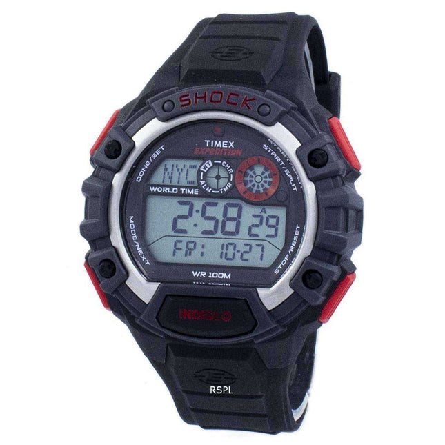 Timex Expedition Global Shock World Time Alarm Indiglo Digital T49973 Men's Watch