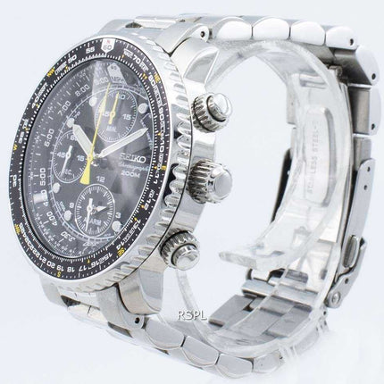 Refurbished Seiko Chronograph SNA411 SNA411P1 SNA411P Pilot's Flight Alarm 200M Men's Watch