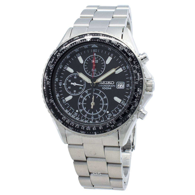 Refurbished Seiko Chronograph SND253 SND253P1 SND253P Flightmaster Pilot Quartz Men's Watch