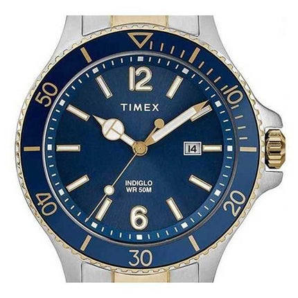Refurbished Timex Harborside Blue Dial Two Tone Stainless Steel Quartz TWG019600 Men's Watch