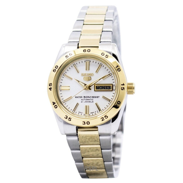 Refurbished Seiko 5 Sports Two Tone Stainless Steel Silver Dial Automatic SYMG42K1 Women's Watch
