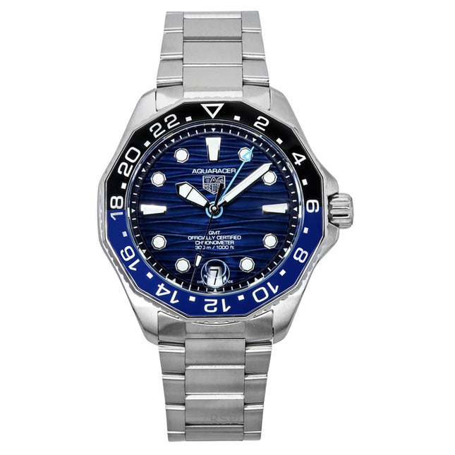TAG Heuer Aquaracer Professional GMT Stainless Steel Blue Dial Automatic Diver's WBP5114.BA0013 300M Men's Watch