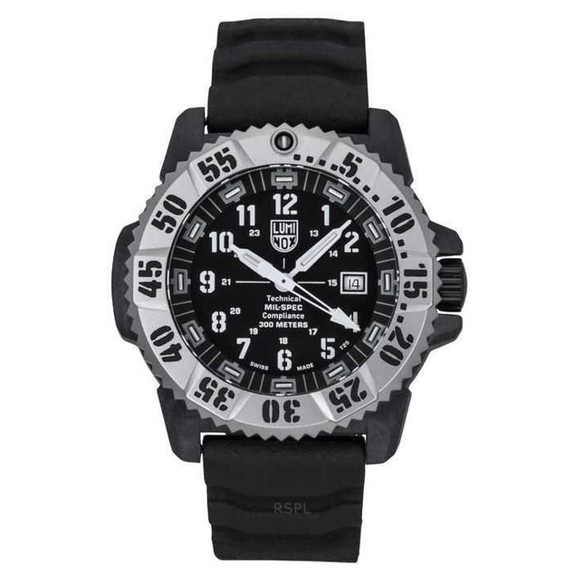Luminox MIL-SPEC Rubber And Nylon Strap Black Dial Quartz Diver's XL.3351.1.SET 300M Men's Watch With Extra Strap