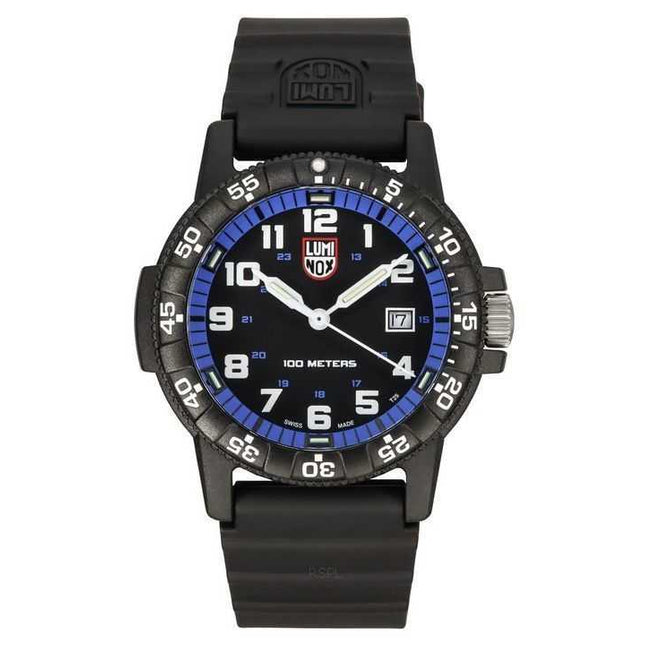 Luminox Leatherback SEA Turtle Giant Polyurethane Strap Black And Blue Dial Swiss Quartz XS.0324 100M Mens Watch
