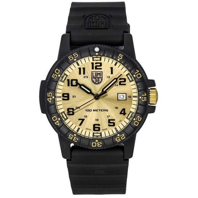 Luminox Sea Turtle Giant Plastic Strap Gold Dial Quartz XS.0325.GP 100M Men's Watch