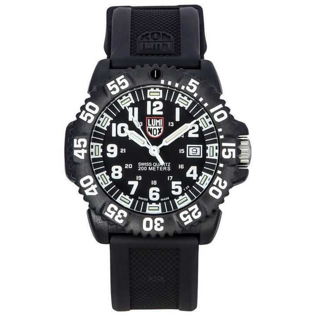 Luminox Original NAVY Seal Rubber Strap Black Dial Quartz Diver's XS.3051.F 200M Men's Watch