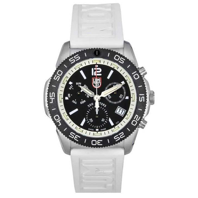 Luminox Pacific Diver Chronograph White Rubber Strap Black Dial Quartz Diver's XS.3141 200M Men's Watch