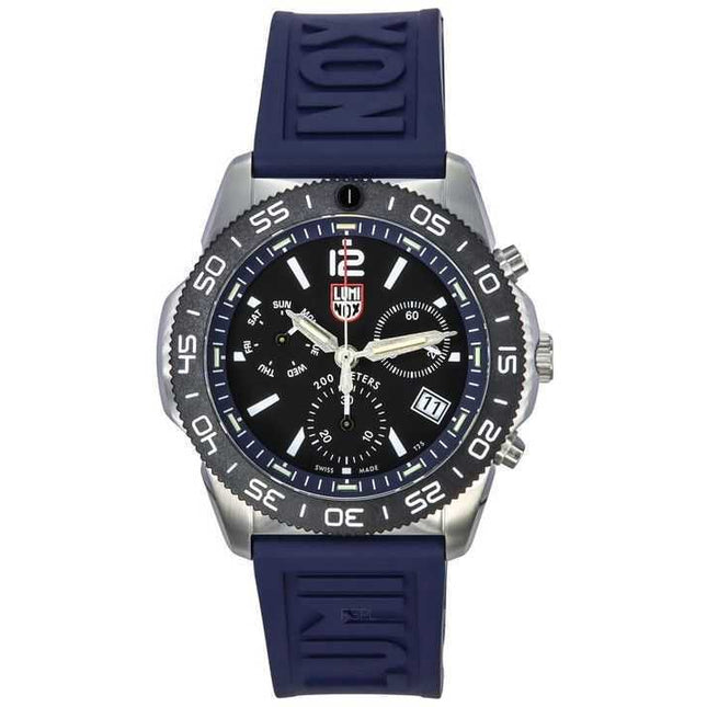 Luminox Pacific Diver Chronograph Navy Rubber Strap Black Dial Quartz Diver's XS.3143 200M Men's Watch