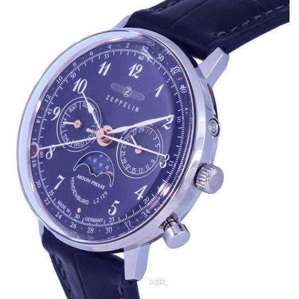 Zeppelin LZ129 Hindenburg Moonphase Blue Dial Quartz 7037-3 70373 Women's Watch