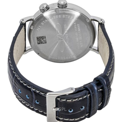Zeppelin Hindenburg Blue Leather Strap White Dial Quartz 80441 Men's Watch