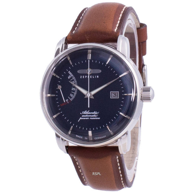 Zeppelin Atlantik Blue Dial Leather Strap Automatic 8462-3 84623 Men's Watch