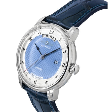 Zeppelin Friedrichshafen Blue Leather Strap Blue Dial Automatic 85623 Men's Watch