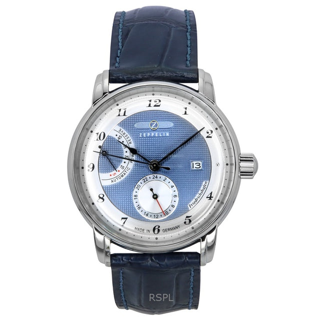 Zeppelin Friedrichshafen Leather Strap Blue Dial Automatic 85903 Men's Watch