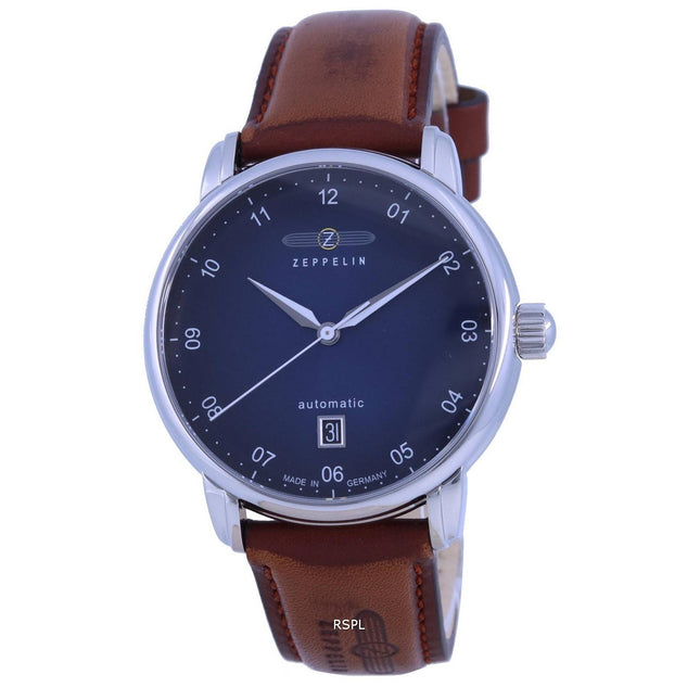 Zeppelin New Captain's Line Leather Strap Automatic 8652-3 86523 Men's Watch