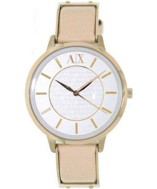 Armani Exchange White Dial Leather Strap AX5301 Ladies Watch